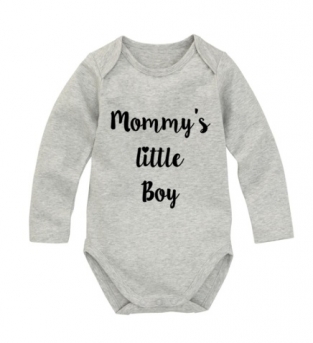 Romper met tekst Mommy's little boy velours applicatie